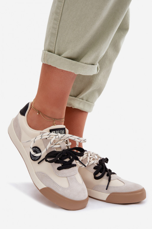 Chaussures modèle baskets FémininPodÀójnym Laçagem Big Star TT274168 beige