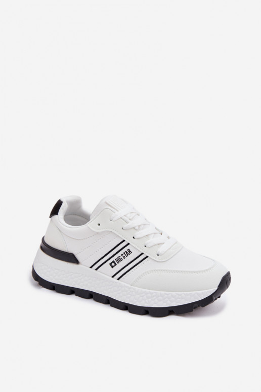 Chaussures modèle baskets Féminin avec une plateforme Big Star TT274882 Hi-Poly System couleur blanche