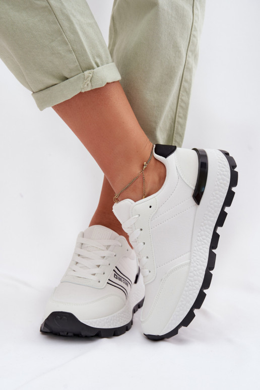 Chaussures modèle baskets Féminin avec une plateforme Big Star TT274882 Hi-Poly System couleur blanche