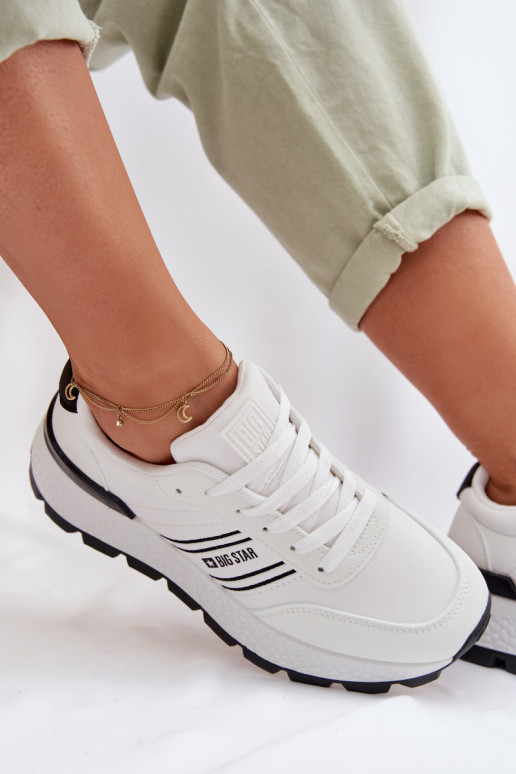 Chaussures modèle baskets Féminin avec une plateforme Big Star TT274882 Hi-Poly System couleur blanche