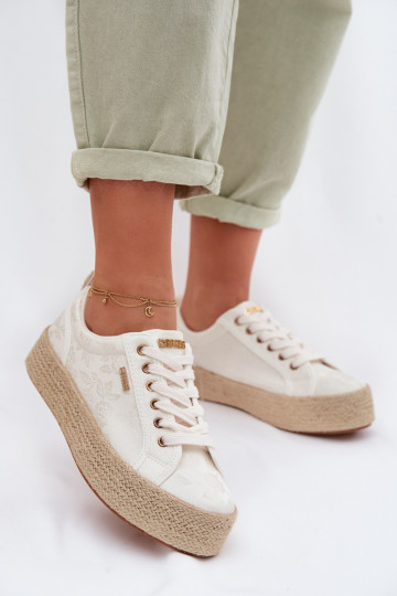 Espadrilles avec plateforme Big Star TT274346 couleur ivoire
