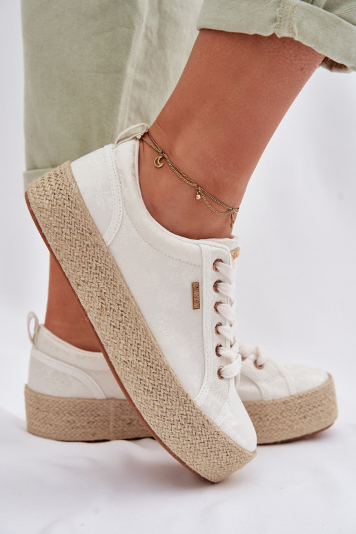 chaussures décontractées Espadrilles avec une plateforme Big Star TT274346 couleur ivoire