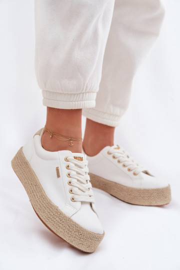 chaussures décontractées Espadrilles avec une plateforme Big Star TT274349 couleur blanche 2