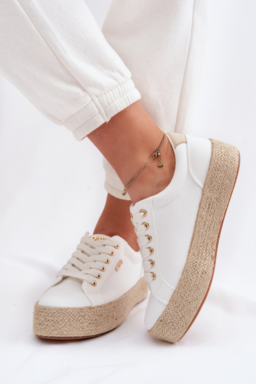 chaussures décontractées Espadrilles avec une plateforme Big Star TT274349 couleur blanche