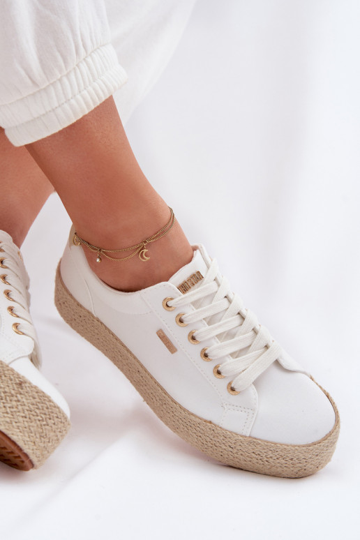chaussures décontractées Espadrilles avec une plateforme Big Star TT274349 couleur blanche