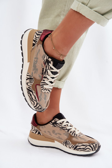 Baskets de sport pour femmes avec motifs Big Star TT274333 couleur sable