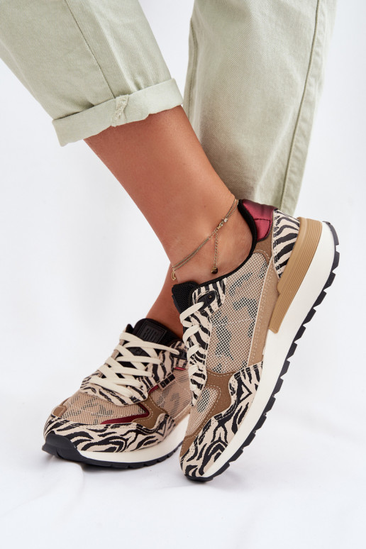 baskets Chaussures modèle baskets Féminin À motifs Big Star TT274333 beige