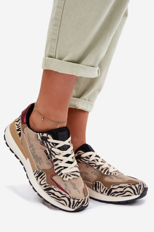 baskets Chaussures modèle baskets Féminin À motifs Big Star TT274333 beige