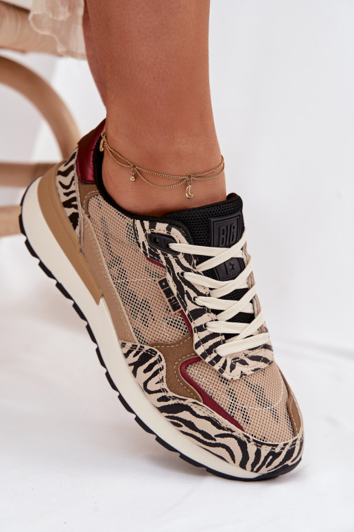 baskets Chaussures modèle baskets Féminin À motifs Big Star TT274333 beige