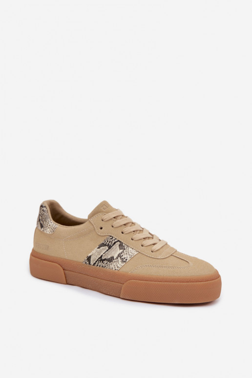 Chaussures modèle baskets Féminin Ze DANSstaÀkami Peau de serpent Big Star TT274298 beige