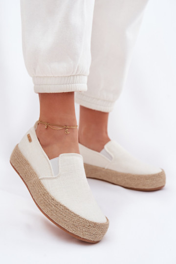 Espadrilles avec une plateforme Big Star TT274090 couleur ivoire 2