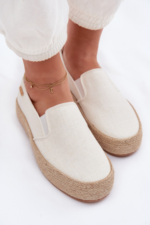 Espadrilles avec une plateforme Big Star TT274090 couleur ivoire