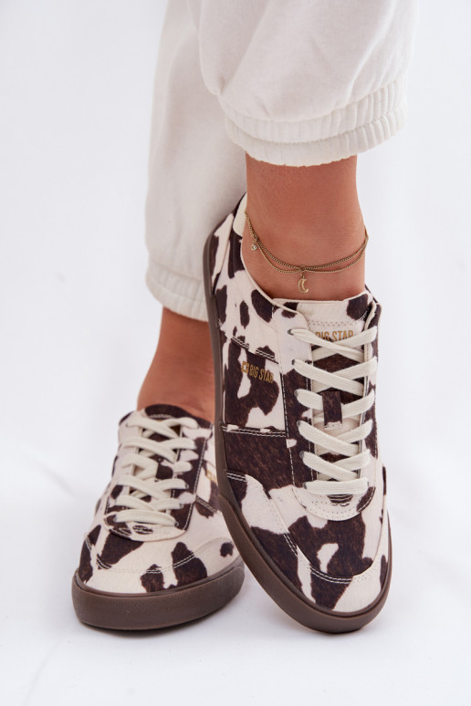 Chaussures modèle baskets Féminin DANS Łaty Big Star TT274369 Blanc-marron