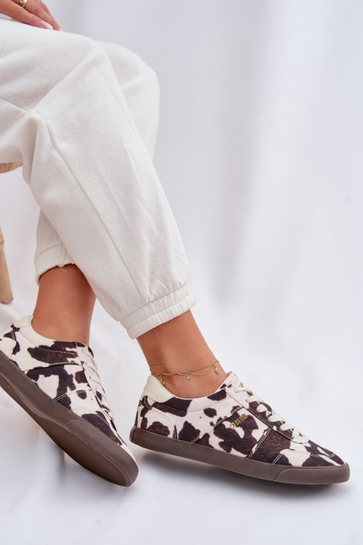 Chaussures modèle baskets Féminin DANS Łaty Big Star TT274369 Blanc-marron