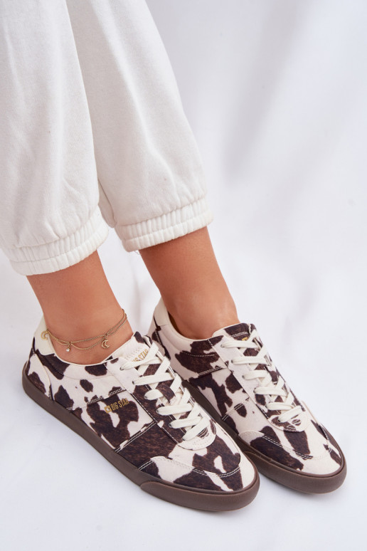 Chaussures modèle baskets Féminin DANS Łaty Big Star TT274369 Blanc-marron