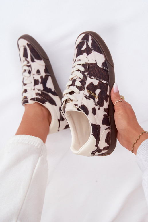 Chaussures modèle baskets Féminin DANS Łaty Big Star TT274369 Blanc-marron