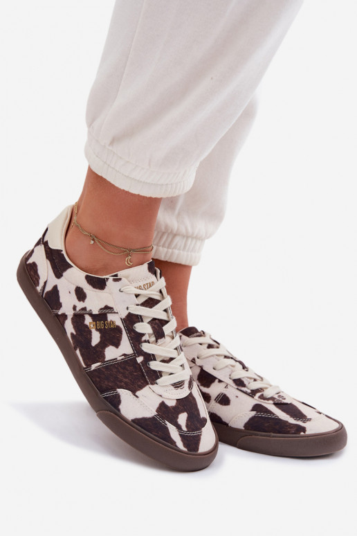 Chaussures modèle baskets Féminin DANS Łaty Big Star TT274369 Blanc-marron