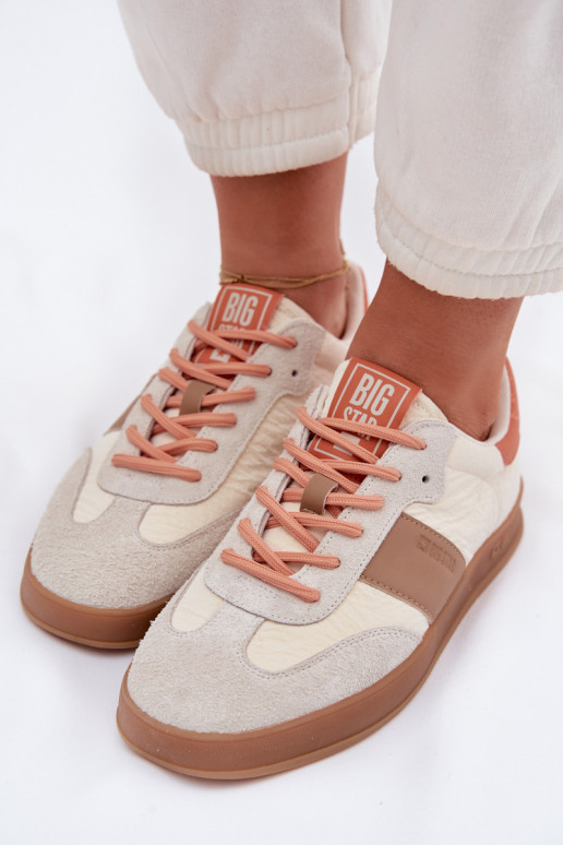Peau en daim Chaussures modèle baskets Féminin Big Star TT274725 beige