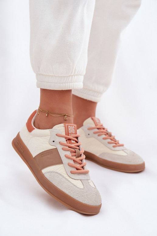 Peau en daim Chaussures modèle baskets Féminin Big Star TT274725 beige