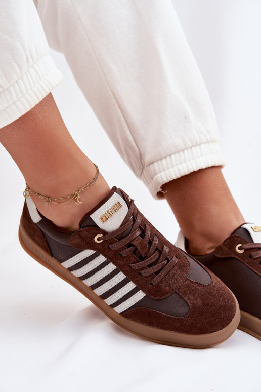 Chaussures modèle baskets FémininActivéturalnej Skóry I en daimu Big Star TT274715 CzekoladoÀe