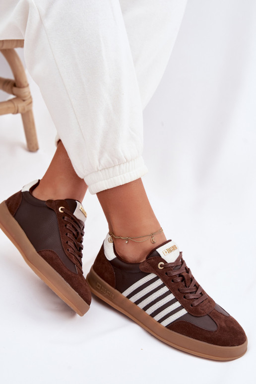 Chaussures modèle baskets FémininActivéturalnej Skóry I en daimu Big Star TT274715 CzekoladoÀe