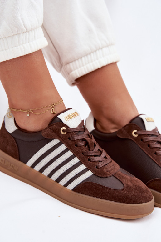 Chaussures modèle baskets FémininActivéturalnej Skóry I en daimu Big Star TT274715 CzekoladoÀe