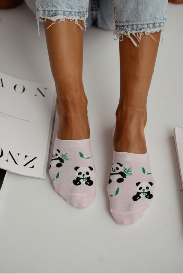 Chaussettes en microfibre pour femmes Panda Bear roses