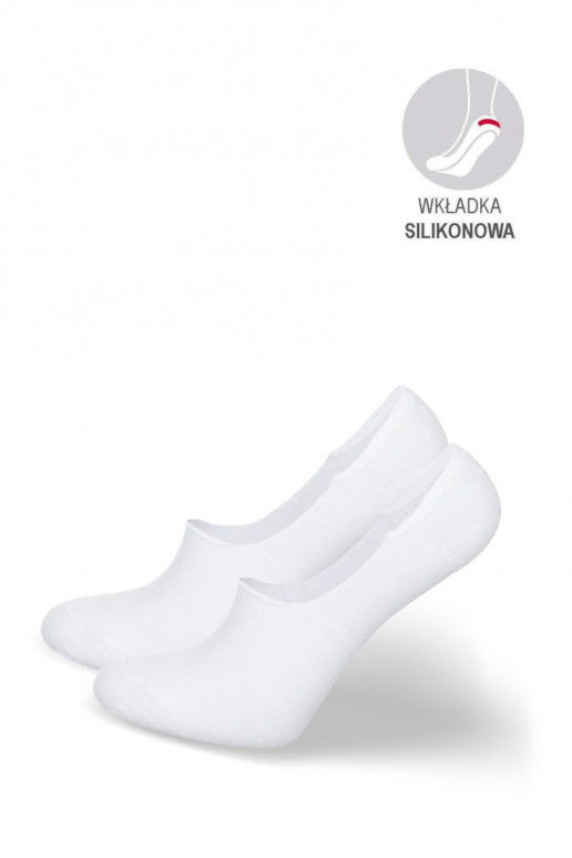 Chaussettes pour hommes Micropieds de page BaÀełniane couleur blanche