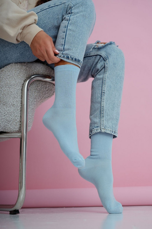Chaussettes Féminin DANS Prążek Couleurs pastel couleur bleue