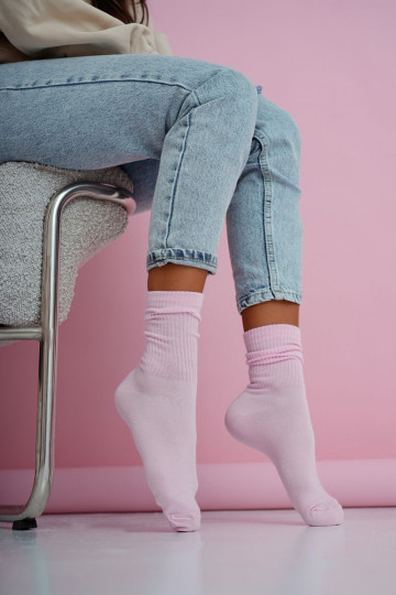 Chaussettes Féminin DANS Prążek rose pastel