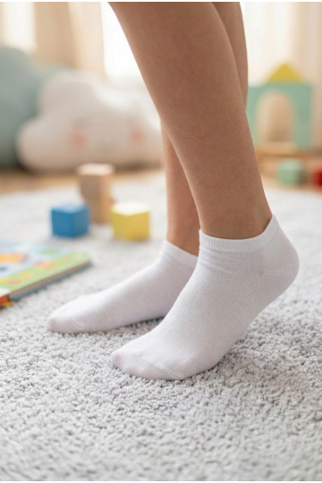 Chaussettes pour enfants blanches unies