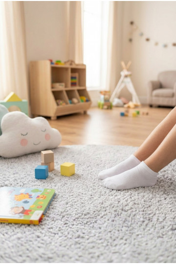 Chaussettes pour enfants blanches unies 2