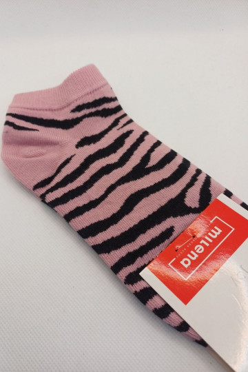 Chaussettes pour enfants roses avec des zèbres 2