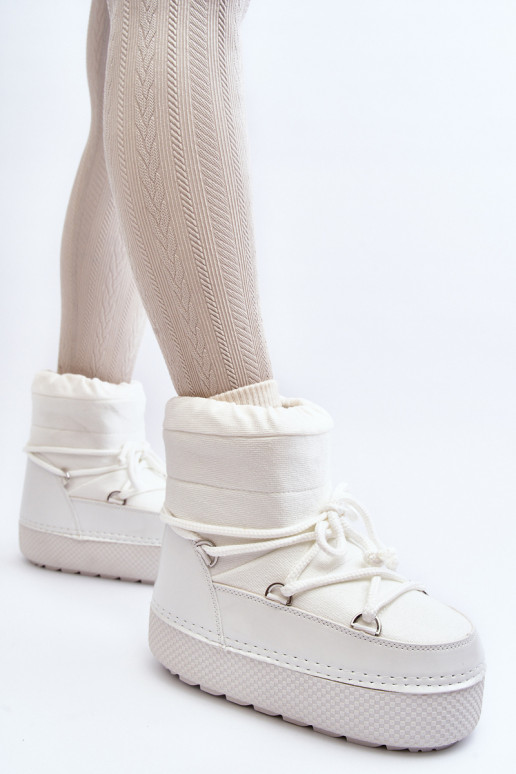 Féminin Bottes de neige avec des détails élégants couleur blanche Toolsa