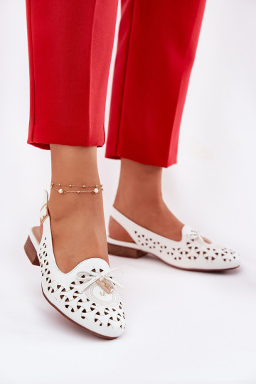 Ballerines ajourées avec un talon ouvert couleur blanche Activévinnia 2