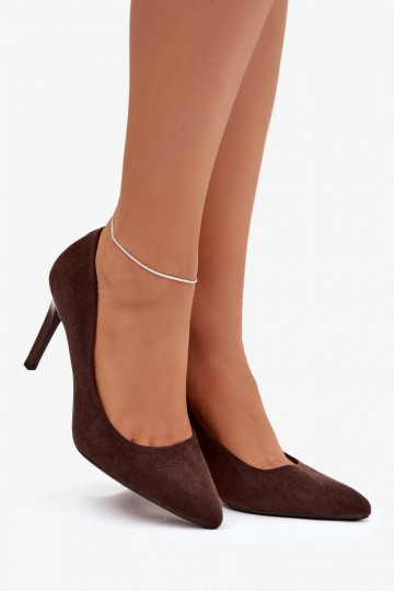 Chaussures en daim synthétique Sergio Leone 1339, couleur chocolat