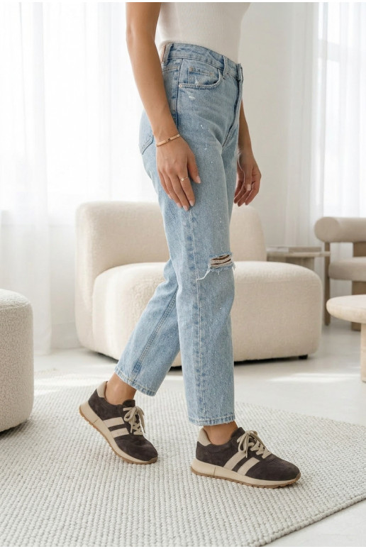 Chaussures modèle baskets FémininActivéturalnego en daimu marron Il fautrceline