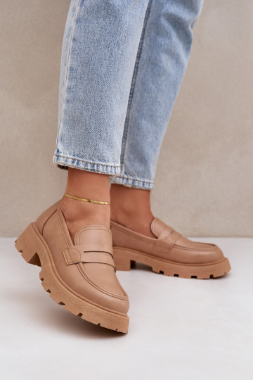 mocassins pour femmes en cuir écologique beige Sendall