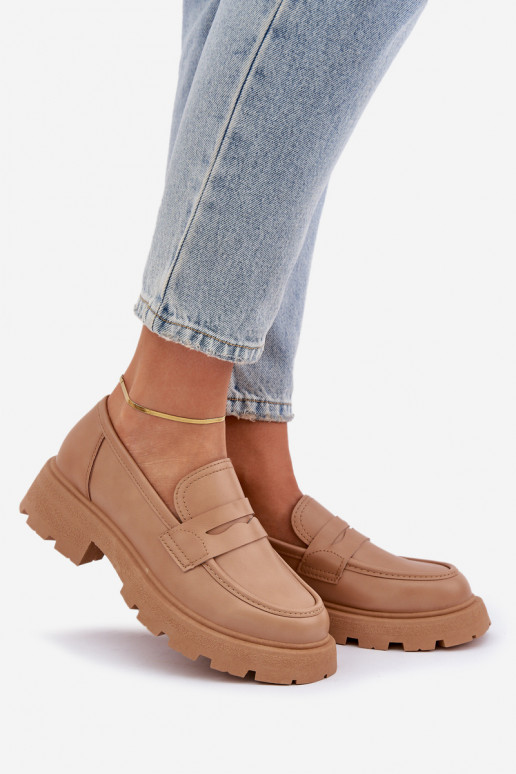 mocassins pour femmes en cuir écologique beige Sendall