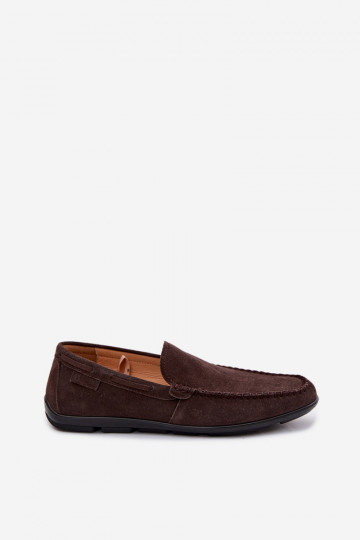 Mocassins pour hommes en suède naturel Big Star TT174202 couleur chocolat 2