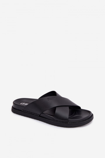 Chaussons en cuir pour hommes Big Star TT174217 noires