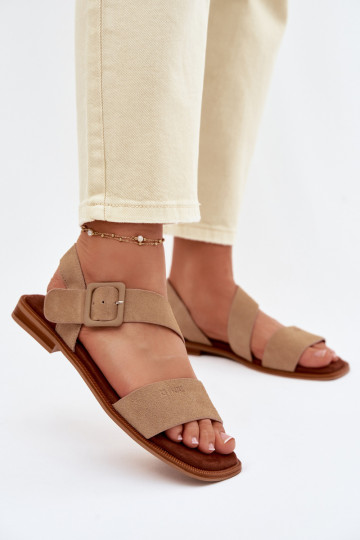 Sandales en suède pour femmes Big Star TT274491 couleur sable 2