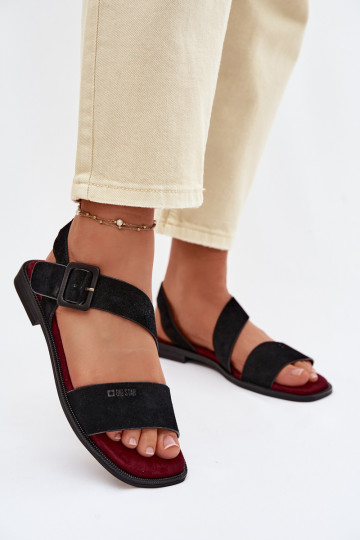 Sandales en daim pour femmes Big Star TT274490 couleur noire