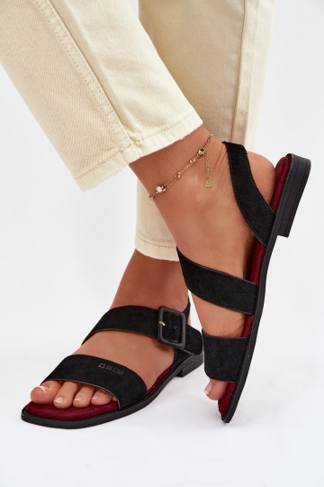 Sandales en daim pour femmes Big Star TT274490 couleur noire 2