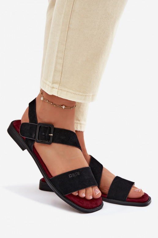 Sandales pour femmes en daim Big Star TT274490 couleur noire