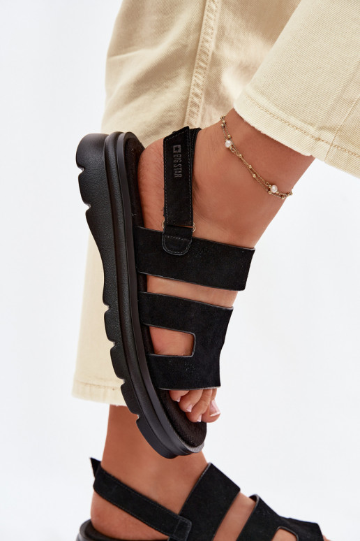 Sandales pour femmes en daim Big Star TT274484 couleur noire