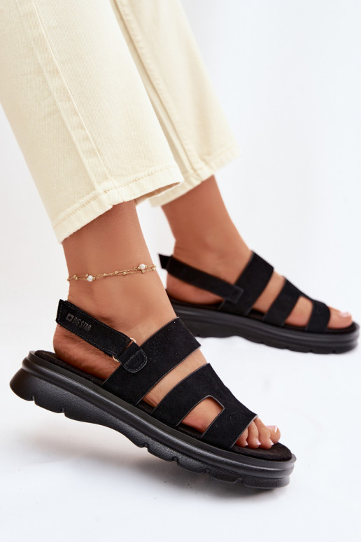 Sandales pour femmes en daim Big Star TT274484 couleur noire