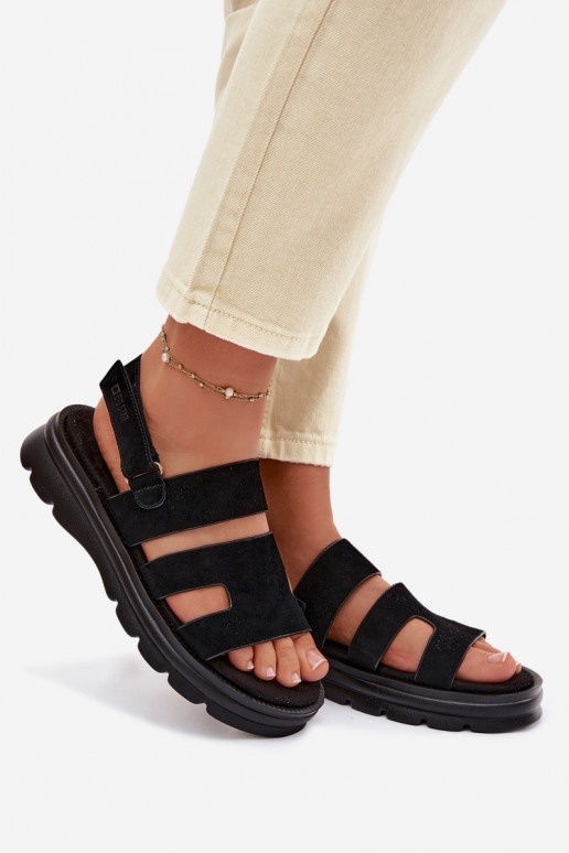 Sandales pour femmes en daim Big Star TT274484 couleur noire