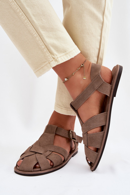 Sandales plates pour femmesActivéturalnego en daimu Big Star TT274250 beige