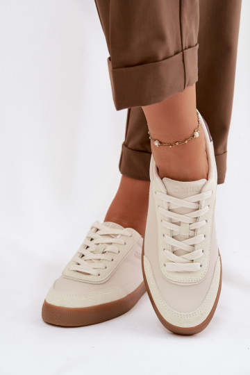 Baskets pour femmes en simili cuir Big Star TT274311 couleur ivoire 2